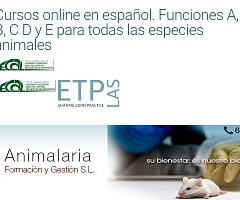 Curso online para la formación del personal en experimentación animal. Funciones a, b, c, d y e, en todas las especies animales