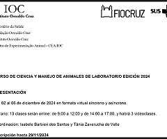CURSO DE CIENCIA Y MANEJO DE ANIMALES DE LABORATORIO CEA/CEUA/IOC/FIOCRUZ EDICIÓN 2024