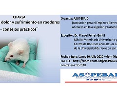 Webinar: Control del dolor y sufrimiento en roedores - consejos prácticos