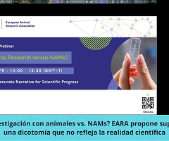 ¿Investigación con animales vs. NAMs? EARA propone superar una dicotomía que no refleja la realidad científica (Presentación en Video)